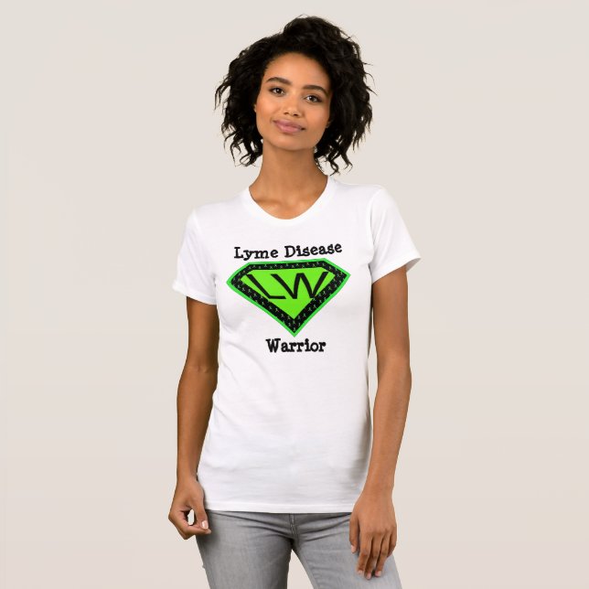 Camisa de Super-Herói Guerreiro da Doença de Lyme (Frente Completa)