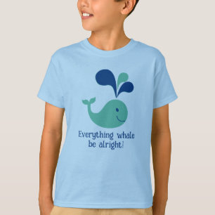 Camisa de T do garoto "Tudo a baleia está bem!"