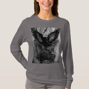 Camisa de T nos EUA: T-leeve básica de manga longa
