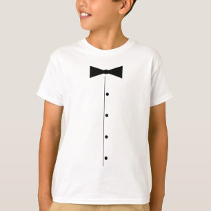 Camisa de t-shirt de esmoquin infantil com gravata