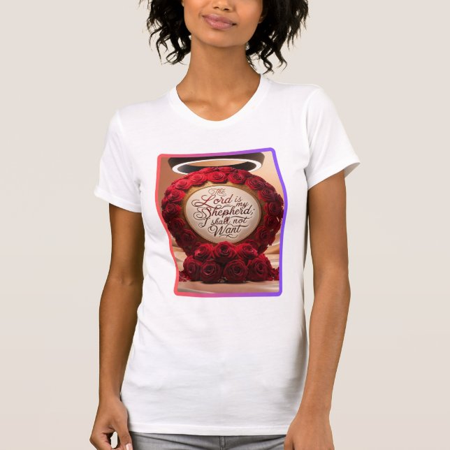 Camisa de T-Shirt de Rosas e Fé (Frente)