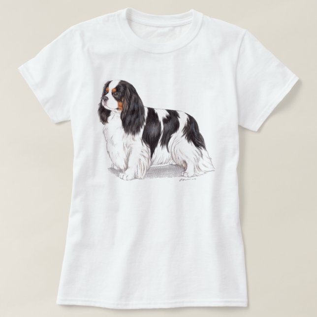 Camisa de T: spaniel de rei Charles descuidado (Frente do Design)