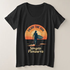 Camisa de tamanho mais feminino - Aproveite o sol,
