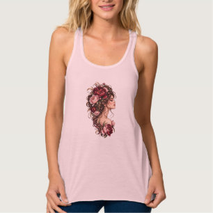 Camisa de tanque floral elegante Magnolia Grace Mu