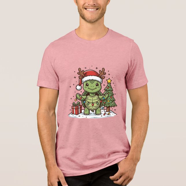 Camisa de Tartaruga de Natal Fofo com Gravação Vin (Frente)