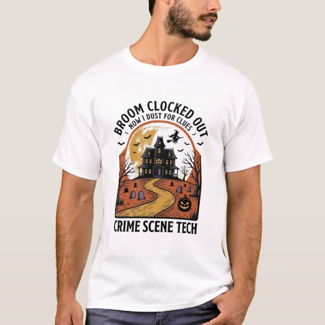 Camisa de Técnico de Cena de Crime Funny Halloween (Frente)