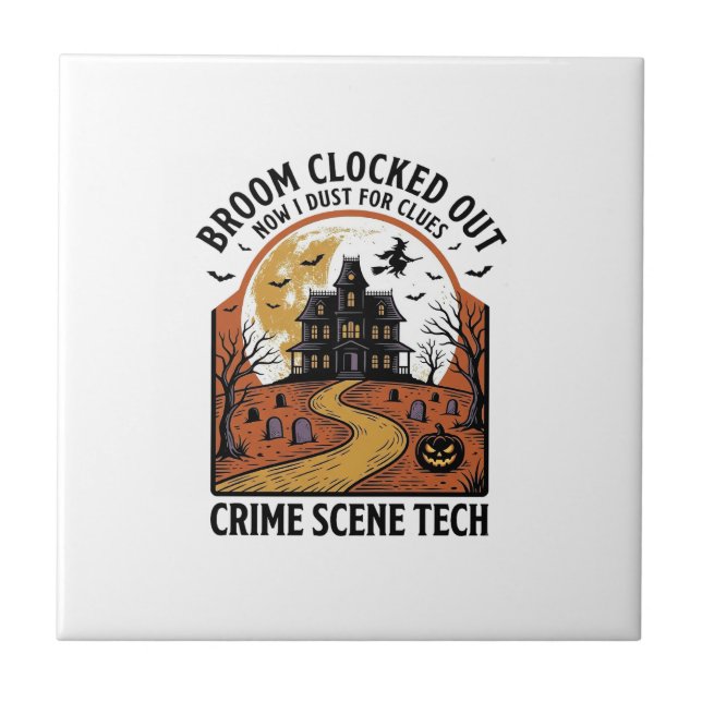 Camisa de Técnico de Cena de Crime Funny Halloween (Frente)