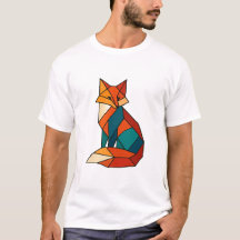 Camisa de tendências da raposa geométrica