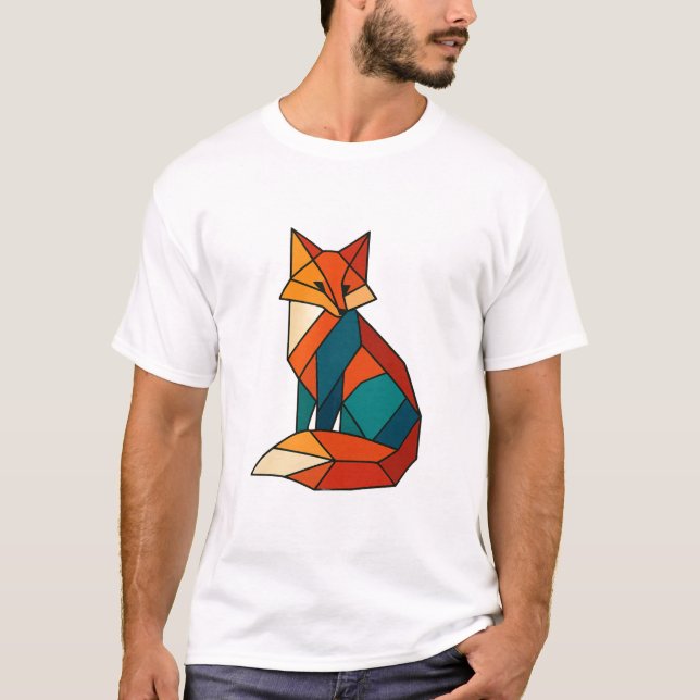 Camisa de tendências da raposa geométrica (Frente)