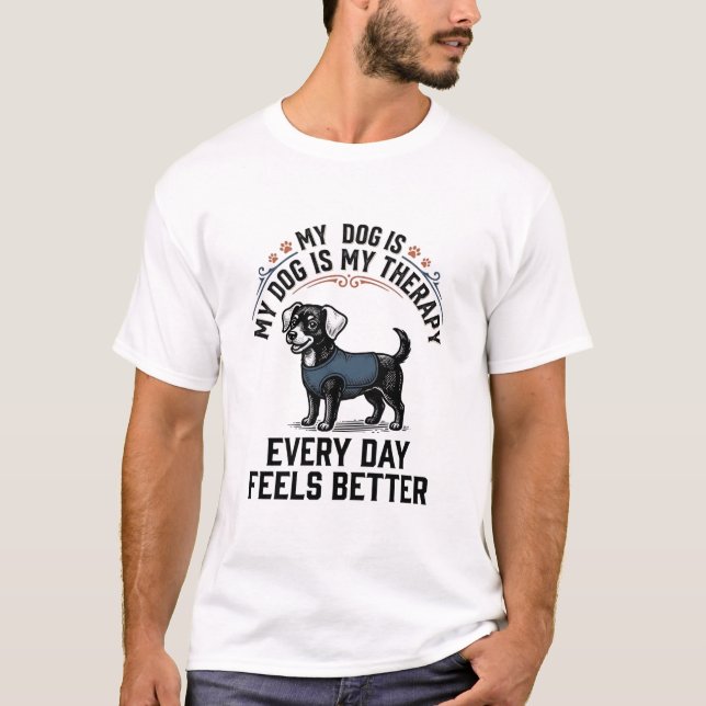 Camisa de Terapia Canina Presente de Cão Gravado V (Frente)
