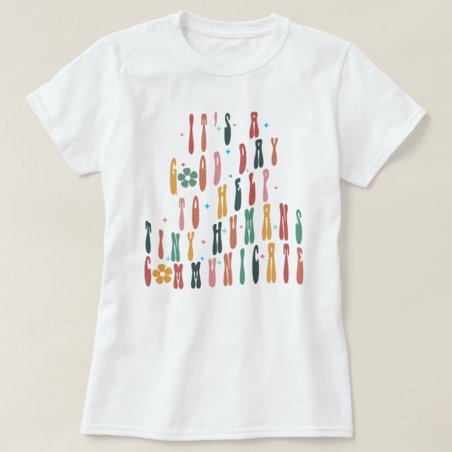 Camisa de Terapia de Voz, Camisa SLP,Arcos Rosa, S (Frente do Design)