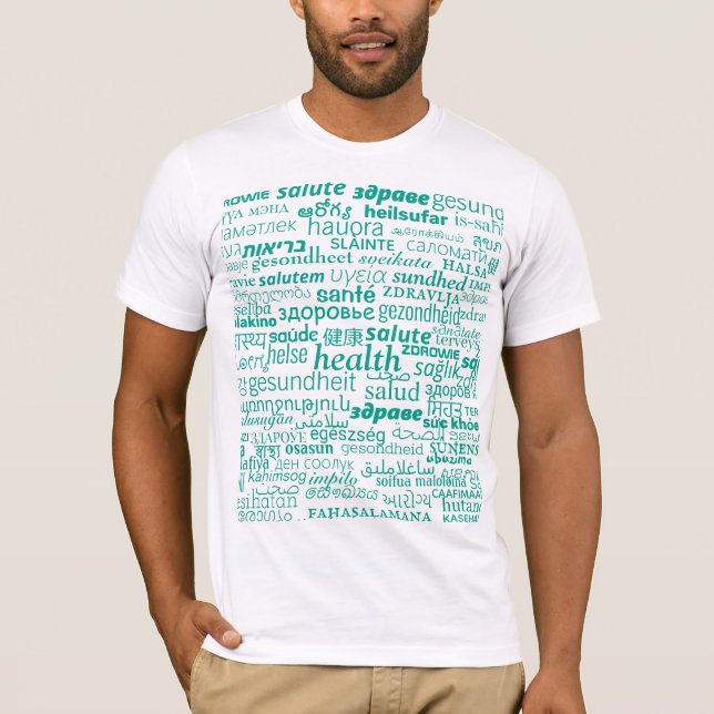 Camisa de Texto de Saúde Multilíngue - Personalizá (Frente)