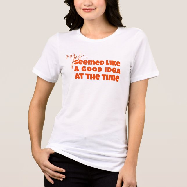 Camisa de Texto Oops - Teto Memória Engraçado para (Frente)