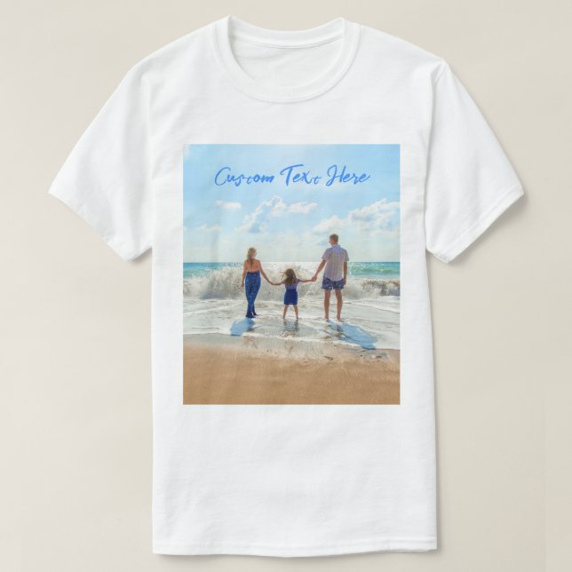 Camisa de texto personalizada com fotos da sua fam (Frente do Design)