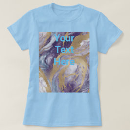 Camisa de Texto Personalizada Dourada Púrpura Azul