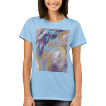Camisa de Texto Personalizada Dourada Púrpura Azul