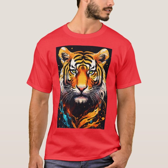 camisa de tigre para homens (Frente)