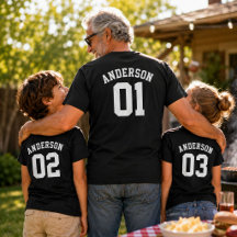 Camisa de Time Infantil Nome da Família Personaliz