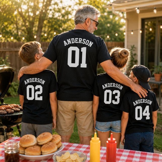 Camisa de time personalizada com sobrenome da famí (Criador carregado)