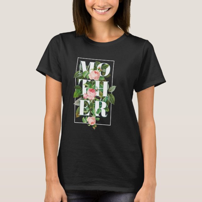 Camisa de Tipografia Floral Mãe (Frente)