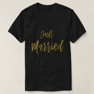 Camisa de Tipografia recem casados Gold Foil