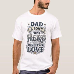 Camisa de Tipografia Vintage Amor Filho Pai Heroín