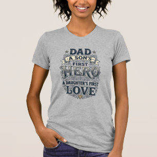 Camisa de Tipografia Vintage Amor Filho Pai Heroín