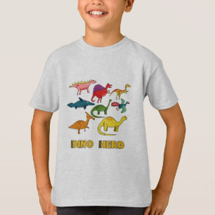 Camisa de Trabalho de Arte do Dinossauro Multicolo