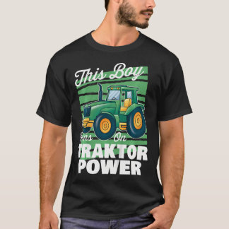 Camisa de Trator para Crianças Este Menino Funcion