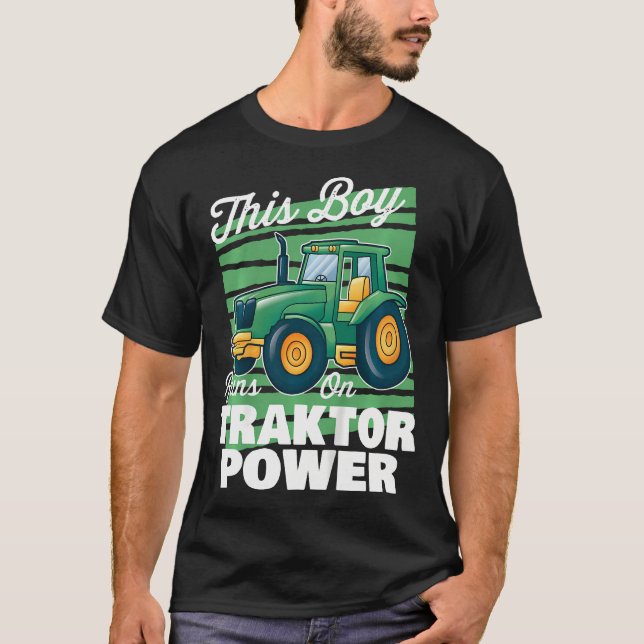 Camisa de Trator para Crianças Este Menino Funcion (Frente)