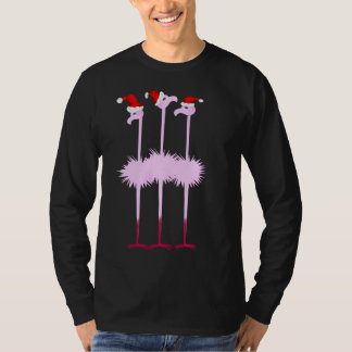 Camisa de três flamingos do Natal