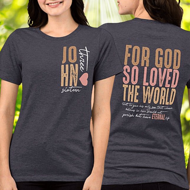 Camisa de três lâminas do John 3:16 Bíblia Verse (Criador carregado)