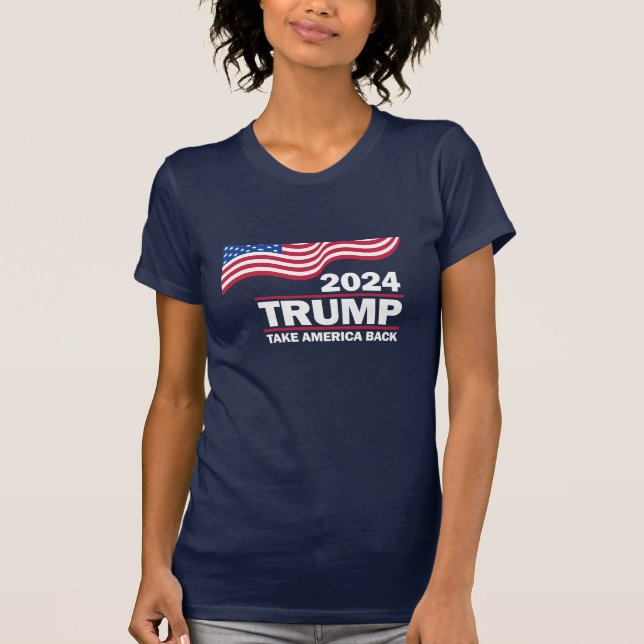 Camisa de Trump 2024 feminina traz de volta a Amér (Frente)