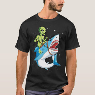 Camisa de Tubarão alienígena Anel OVNI Homens Meni