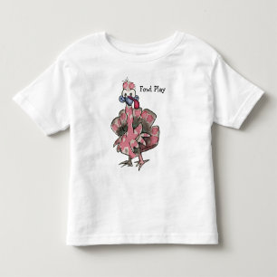 Camisa de Turquia T do rosa dos desenhos animados