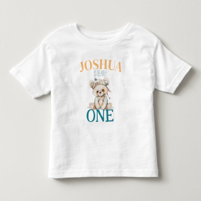 Camisa de Um Aniversário Bearly One (Frente)