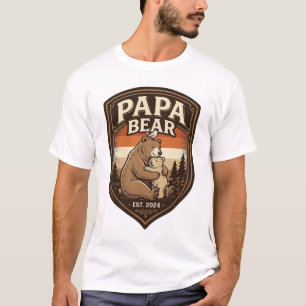 Camisa de Urso de Gravura Vintage Papa Urso Design