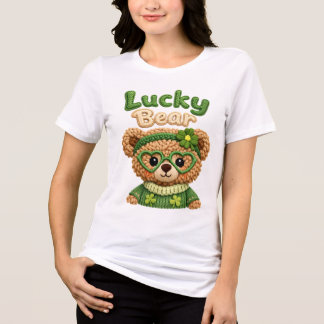 Camisa de Urso Sortudo Fofo para Mulheres 🍀
