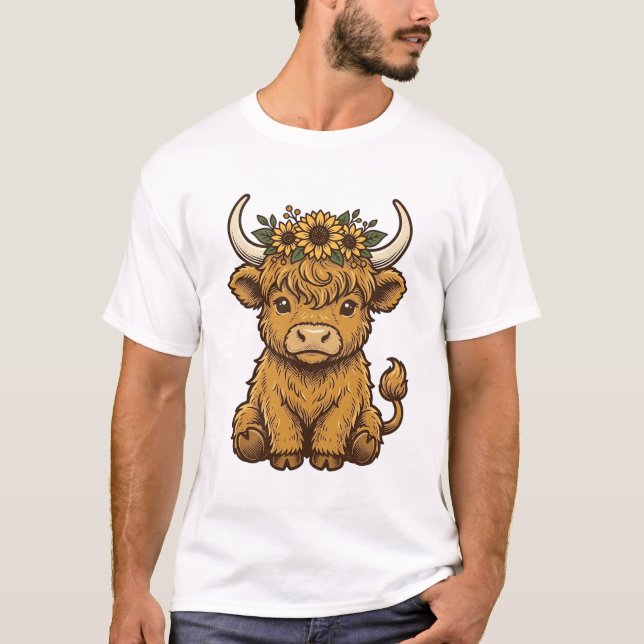 Camisa de Vaca das Terras Altas Arte de Bezerro de (Frente)