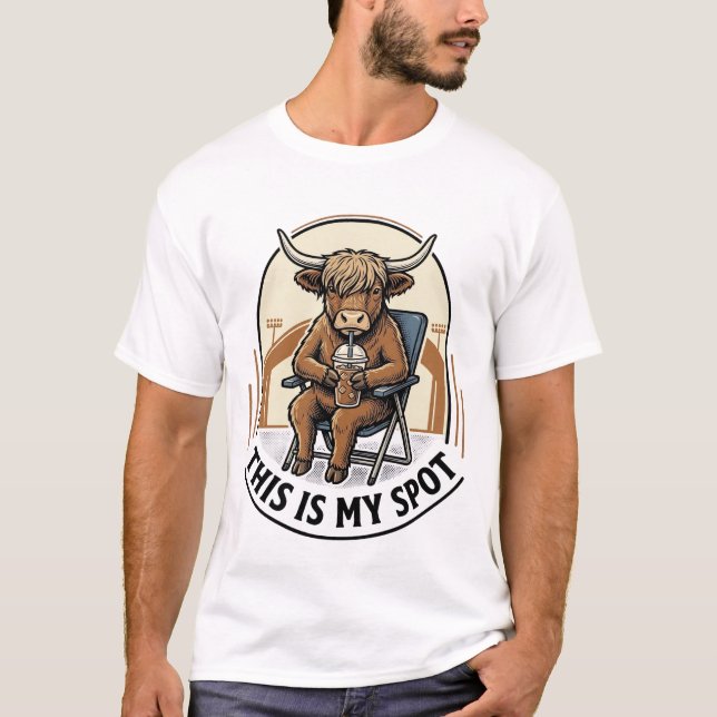 Camisa de Vaca de Beisebol com Mascote de Café Gel (Frente)