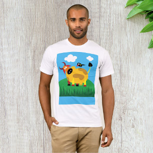 Camisa De Vaca E Pássaro Negro