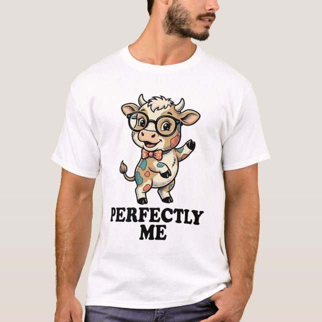Camisa de Vaca Fofa com Óculos Vibrações Perfeitas (Frente)