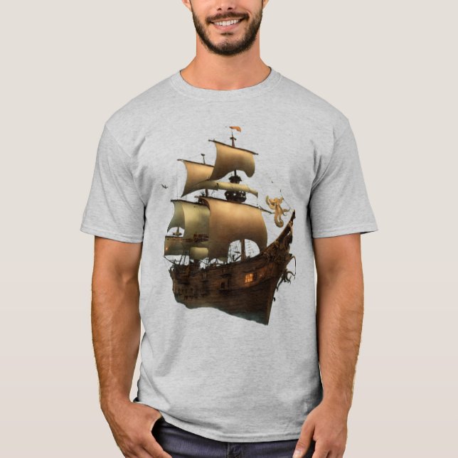Camisa de vela e âncora - Navegando a Viagem da Vi (Frente)