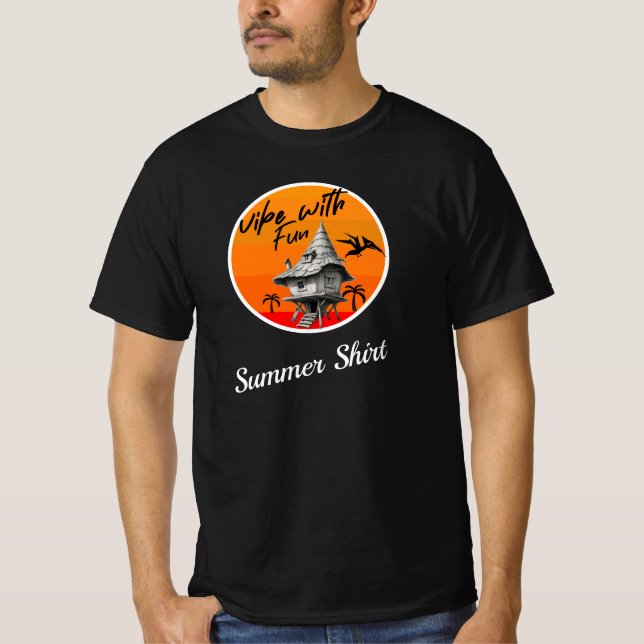 Camisa de Verão Divertida Vibe (Frente)