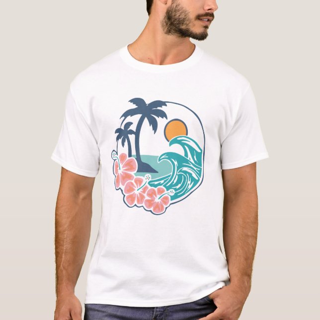 Camisa de verão, praia (Frente)