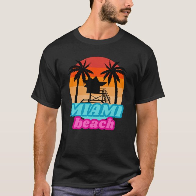 Camisa de verão - praia de Miami - Torre (Frente)