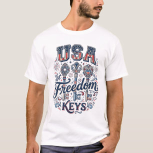 Camisa de Vetor de Chaves da Liberdade Patriótica