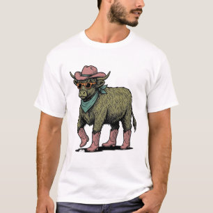 Camisa de Vetor de Design de Vaca das Terras Altas