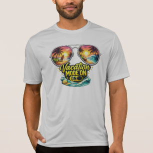 Camisa de Viagem para a Praia Modo Férias Ativado