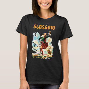 Camisa de viagem retrô de gaitista de Glasgow